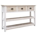 vidaXL Sideboard Natur und Weiß 115x30x76 cm Holz