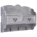 Wandgarderobe Grau 50 x 10 x 34 cm Holz