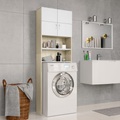 Waschmaschinenschrank Weiss Sonoma-Eiche 64x25,5x190cm