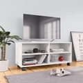 vidaXL TV-Schrank mit Rollen Weiß 90×35×35 cm Spanplatte