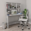 vidaXL Schreibtisch mit Regalen Betongrau 110×45×157 cm Spanplatte
