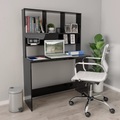 vidaXL Schreibtisch Regale Hochglanz-Schwarz 110×45×157cm Spanplatte