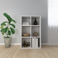 vidaXL Bücherregal/Sideboard Hochglanz-Weiß 66×30×97,8 cm Spanplatte