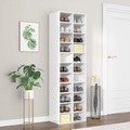 vidaXL Schuhschrank Hochglanz-Weiß 54×34×183 cm Spanplatte