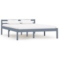 vidaXL Bettgestell Grau Massivholz Kiefer 120 × 200 cm