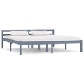 vidaXL Bettgestell Grau Massivholz Kiefer 160 × 200 cm