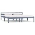 vidaXL Bettgestell Grau Massivholz Kiefer 180 × 200 cm