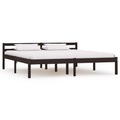 vidaXL Bettgestell Dunkelbraun Massivholz Kiefer 180×200 cm