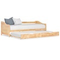 vidaXL Ausziehsofa Bettgestell Kiefernholz 90×200 cm