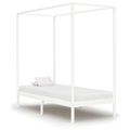 Himmelbett-Gestell Weiss Massivholz Kiefer 100 x 200 cm