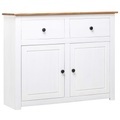 Sideboard Weiss 93 x 40 x 80 cm Massivholz Panama-Kiefer