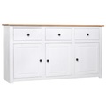 Sideboard Weiss 135 x 40 x 80 cm Massivholz Panama-Kiefer