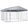 vidaXL Outdoor-Hundezwinger mit Überdachung 382x382x225 cm