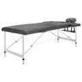 vidaXL Massagetisch mit 2 Zonen Aluminiumrahmen Anthrazit 186×68 cm