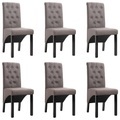 vidaXL Esszimmerstühle 6 Stk. Taupe Stoff