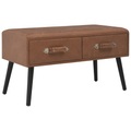 Diverse Hardware, Bank mit Schubladen 80 cm Dunkelbraun Kunstleder
