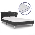 vidaXL Bett mit Memory-Schaum-Matratze Dunkelgrau Stoff 120×200 cm