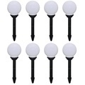 Wegeleuchten 8 Stk. LED 15 cm mit Erdspiess