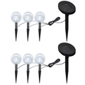 Gartenleuchten 6 Stk. LED mit Erdspiessen & Solarmodulen