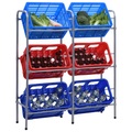 vidaXL Lagerregal für 6 Kisten Silbern 96 x 33 x 116 cm Stahl