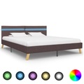 Diverse Hardware, Bettgestell mit LED Taupe Stoff 180 x 200 cm