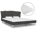 Diverse Hardware, Bett mit Matratze Dunkelgrau Stoff 160 x 200 cm