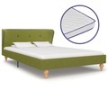 vidaXL Bett mit Memory-Schaum-Matratze Grün Stoff 120×200 cm