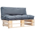 Garten-Palettensofa mit Grauen Kissen Kiefernholz