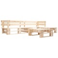 4-tlg. Garten-Paletten-Sofagarnitur Holz Natur