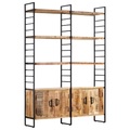 vidaXL, vidaXL Bücherregal 4 Ebenen 124x30x180 cm Raues Mangoholz