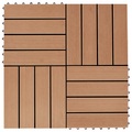 22 Stk. Terrassenfliesen 30 x 30 cm 2 qm WPC Teakholzfarbe