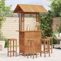 vidaXL Outdoor-Bartisch mit Dach 122×106×217 cm Akazie Massivholz