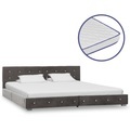 Bett mit Memory-Schaum-Matratze Grau Samt 160 x 200 cm
