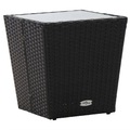 Beistelltisch Schwarz 41,5x41,5x43 cm Hartglas