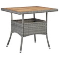 Diverse Hardware, Garten-Esstisch Grau Poly Rattan und Massivholz Akazie
