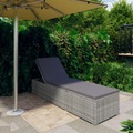Diverse Hardware, Sonnenliege mit Auflage Poly Rattan Grau