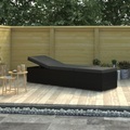 Diverse Hardware, Sonnenliege mit Auflage Poly Rattan Schwarz