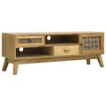 vidaXL TV-Schrank Schnitzerei Braun 120 × 30 × 42 cm Holz