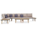 Diverse Hardware, 5-tlg. Garten-Lounge-Set mit Auflagen Massivholz Akazie Braun
