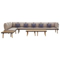 Diverse Hardware, 7-tlg. Garten-Lounge-Set mit Auflagen Massivholz Akazie