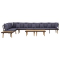 Diverse Hardware, 7-tlg. Garten-Lounge-Set mit Auflagen Massivholz Akazie