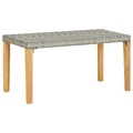 Gartenbank 120 cm Grau Poly Rattan und Massivholz Akazie