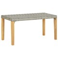Diverse Hardware, Gartenbank 120 cm Grau Poly Rattan und Massivholz Akazie