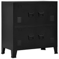 vidaXL Aktenschrank mit 4 Türen Industriell Schwarz 75×40×80 cm Stahl