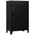 vidaXL Aktenschrank mit 6 Türen Industriell Schwarz 75×40×120 cm Stahl
