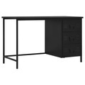 Schreibtisch mit Schubladen Schwarz 120 x 55 x 75 cm Stahl