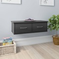Wand-Schubladenregal Hochglanz-Grau 60x26x18,5 cm Spanplatte