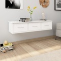 vidaXL Wand-Schubladenregal Weiß 88x26x18,5 cm Spanplatte