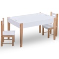 vidaXL 3-tlg. Kinder-Kreidetafel-Tisch und Stuhl-Set Schwarz und Weiß