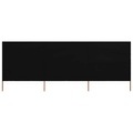 3-teiliges Windschutzgewebe 400 x 120 cm Schwarz